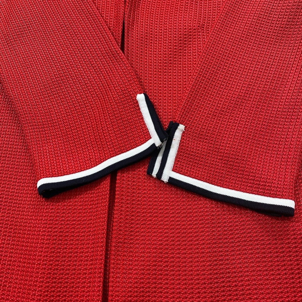 Ming Wang Womens M (msrd) Red One Latch 3/4 Sleeve Cardigan Jacket Knit Contrast - Picture 6 of 11